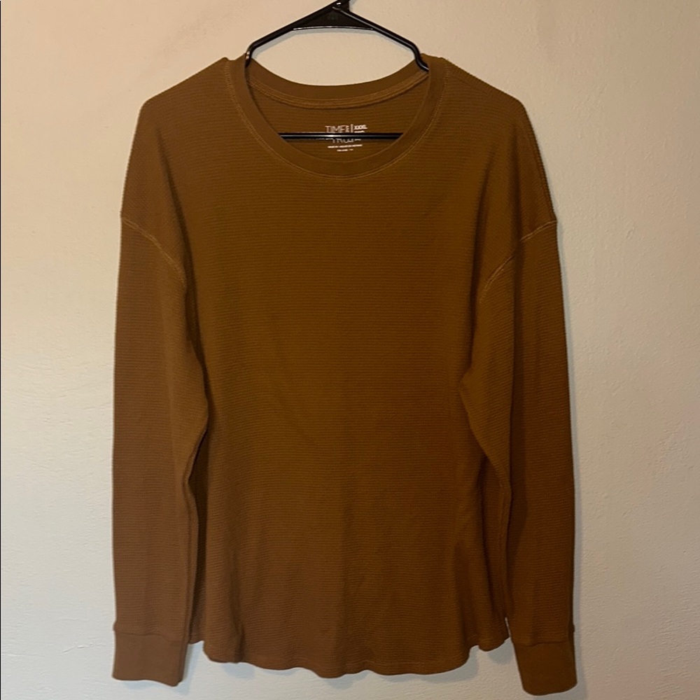 Copper Brown Long Sleeve Ribbed Tee